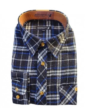 Woodstock rutete flanellskjorte - Rutete Marine/Blå/Hvit