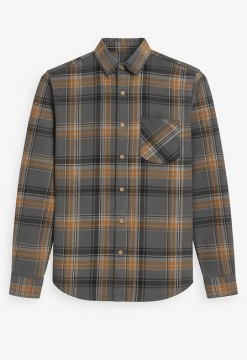 Enrico Santini DALTON Flanellskjorte Grå Brun