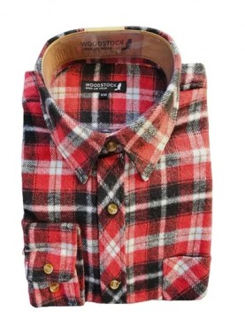 Woodstock rutete flanellskjorte – Rutete Rød/Svart/Hvit/Grå