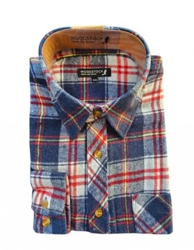Woodstock rutete flanellskjorte – Rutete Blå/Hvit/Rød/Gul