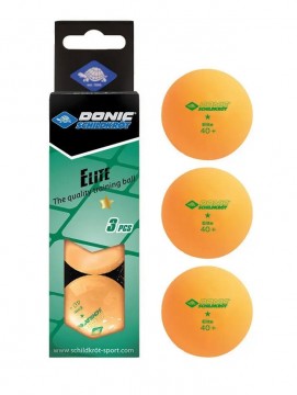 Donic Schildkröt Elite 1★ Bordtennisballer – 3 stk Poly 40+ for hobby og fritid
